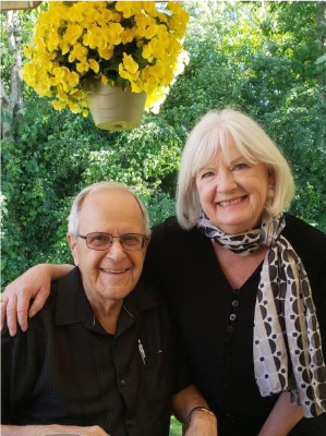 Dick and Claire Knowles outside
